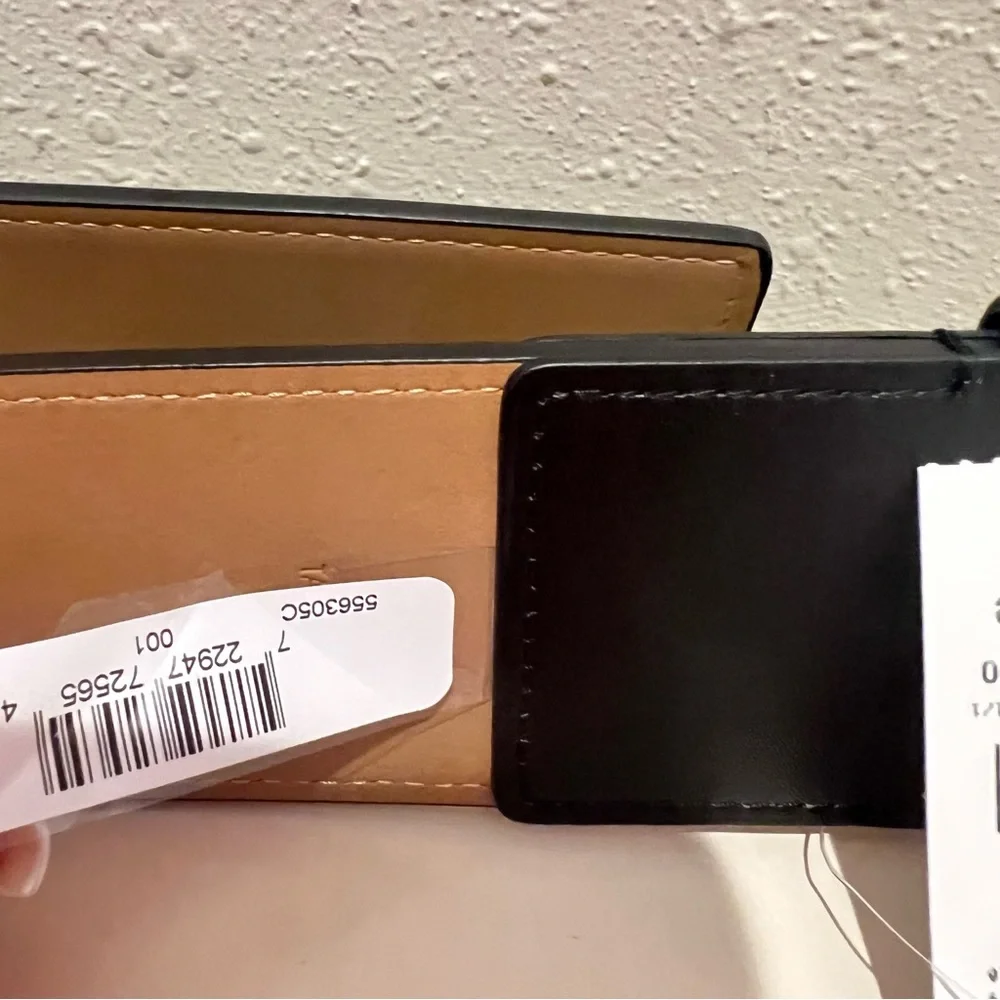 Michael Kors Women’s Signature Wide Elastic Vegan Leather Black Belt Size M NWT